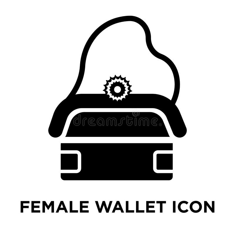 Vettore femminile del icon del portafoglio isolato su fondo bianco, logo c illustrazione di stock Vettore femminile del icon del portafoglio isolato su fondo bianco, logo c illustrazione di stock
